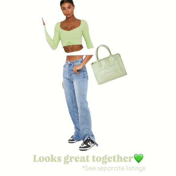 PLT Mid Blue Wash Split Hem Straight Leg Jeans - Picture 9 of 13